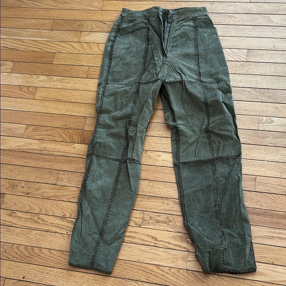 Women’s Genuine Suede Olive Green Pants!